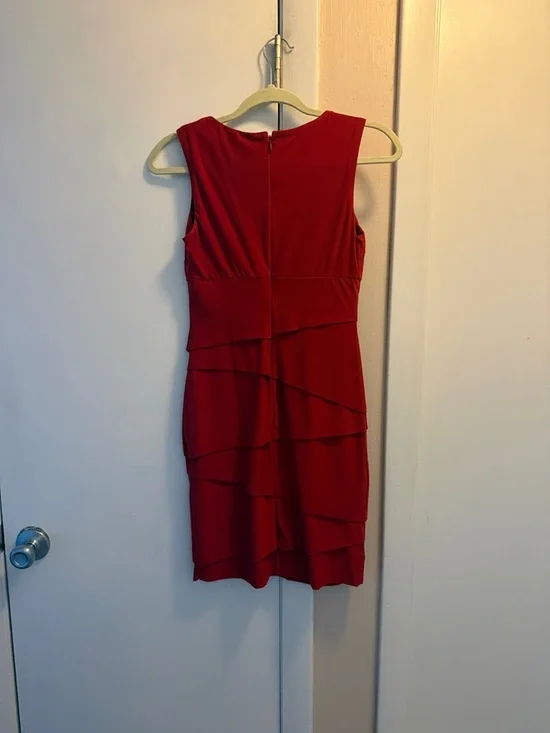 White House Black Market Red Sleeveless Sheath Dress - Picture 3 of 3